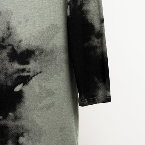 Sarah Pacini Stretch Green Tie-Dye Cowl Neck Tunic - Picture 6 of 7